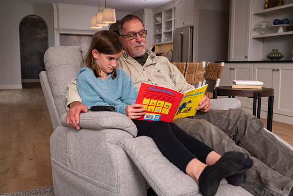 Zecliner Model 2+ Umber Fabric Power Lift Recliner with Power Headrest, Lumbar, Heat & Massage