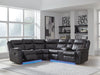 Sultan Meadow - 2-Piece Reclining Sectional - Carbon