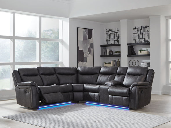 Sultan Meadow - 2-Piece Reclining Sectional - Carbon