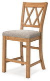 Havonplane - Brown - Upholstered Barstool (Set of 2)