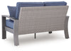 Half Moon Beach - Loveseat With Cushion - Blue / Gray
