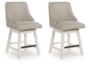 Robbinsdale - Upholstered Swivel Curved Back Barstool (Set of 2) - Antique White
