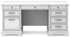 Kanwyn - Whitewash - Home Office Desk With Eight Drawers