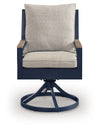 East Beach - Swivel Chair With Cushion (Set of 2) - Blue