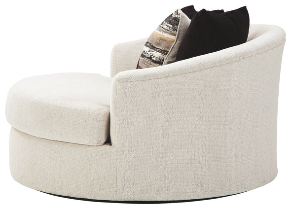 Cambri - Snow - Oversized Round Swivel Chair