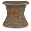 Laguna Heights - Round End Table With Umbrella Option - Beige
