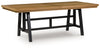 Galliden - Rectangular Dining Room Extension Table - Black / Brown