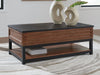 Kallari - Lift Top Cocktail Table - Warm Brown / Black
