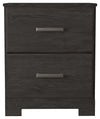 Belachime - Charcoal - Two Drawer Night Stand