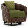 Horizon Hall - Swivel Lounge With Cushion - Brown / Green