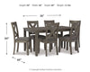 Caitbrook - Gray - Rect Drm Table Set (Set of 7)