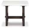 Burkhaus - White / Dark Brown - Rectangular End Table