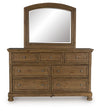 Feddinger - Dresser And Mirror - Medium Brown
