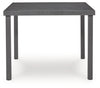 Rocky Creek - Square Dining Table With Umbrella Option - Gray