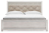 Altyra - King Panel Bed With Upholstered Headboard - White