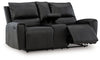 Glossmore - Reclining Loveseat With Console - Black