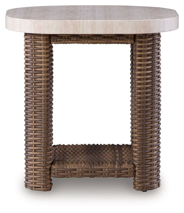 Dolan Creek - Square End Table - Beige / Brown