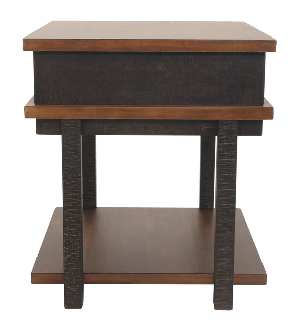 Stanah - Brown / Beige - Rectangular End Table