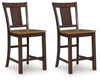 Rylandeen - Barstool (Set of 2) - Light Brown / Dark Brown