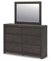 Fraluna - Dresser And Mirror - Charcoal