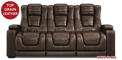 Kingvale Leather Power Rec Sofa Mega