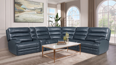 Regal Park -6 Pc Leather Power sectional