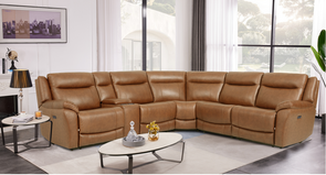 Swift Leather -6 Pc Power Reclining Sectional