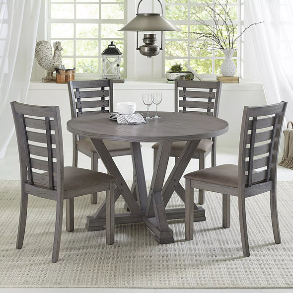 Gray Round - 5 Pc Round Dining Set