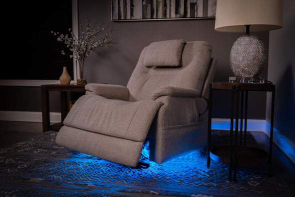 Zecliner Model 2+ Umber Fabric Power Lift Recliner with Power Headrest, Lumbar, Heat & Massage