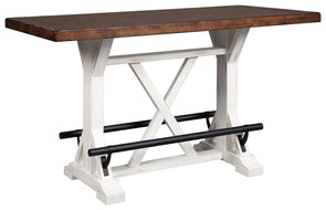 Valebeck - White / Brown - Rect Dining Room Counter Table