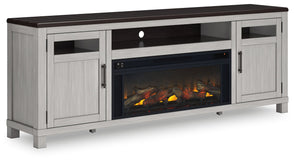 Darborn - Gray / Brown - 88" TV Stand With Electric Infrared Fireplace Insert