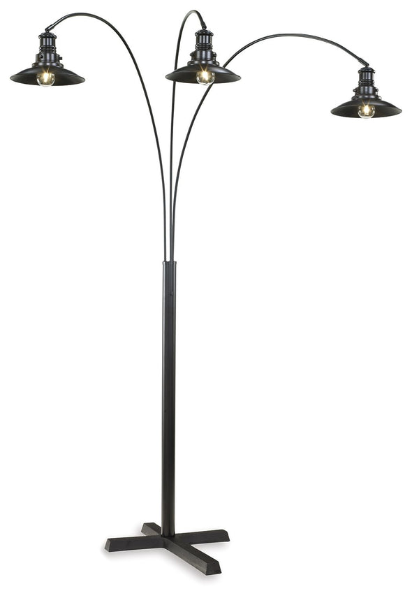 Sheriel - Black - Metal Arc Lamp