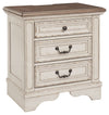 Realyn - White / Brown / Beige - Three Drawer Night Stand
