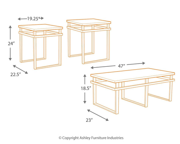 Laney - Black - Occasional Table Set (Set of 3)