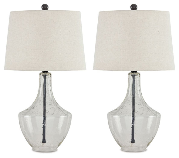 Gregsby - Clear / Black - Glass Table Lamp (Set of 2)