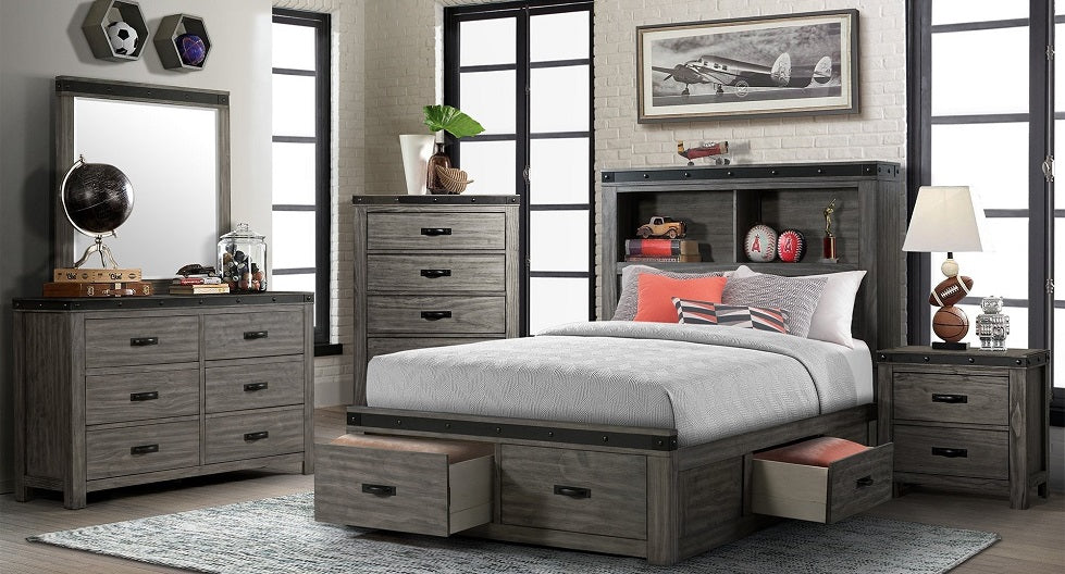 Wade - Youth Full Storage 6pc Bedroom set Mega Furniture TX Wade - Youth Full Storage 6pc Bedroom set Mega Furniture TX