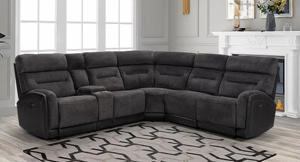 Pearson Gray - 6 PC Power Reclining Sectional