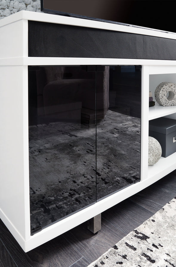 Gardoni - White / Black - Xl TV Stand With Fireplace Option