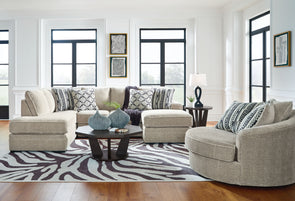 Calnita - Sisal - 3 Pc. - 2-Piece Sectional With Laf Corner Chaise, Oversized Swivel Accent Chair