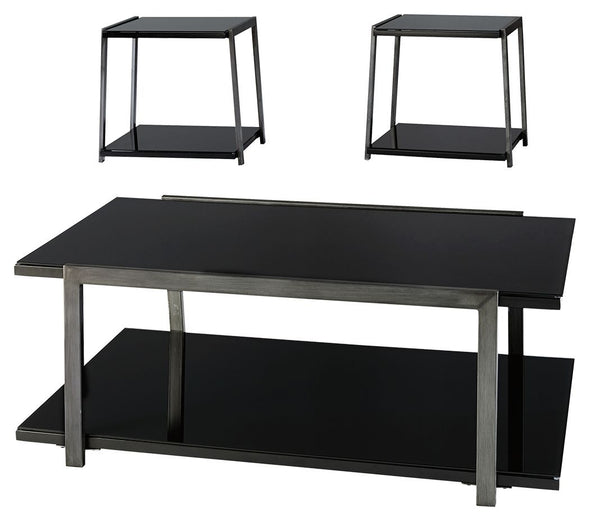 Rollynx - Black - Occasional Table Set (Set of 3)