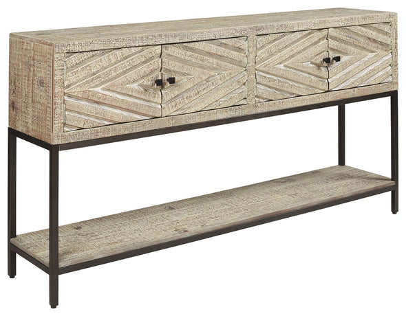 Roanley - Distressed White - Console Sofa Table