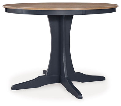 Landocken - Brown / Blue - Round Dining Room Table