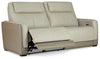 Battleville - Almond - 2 Seat Pwr Rec Sofa Adj Hdrest
