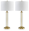Orenman - Clear / Brass Finish - Glass Table Lamp (Set of 2)