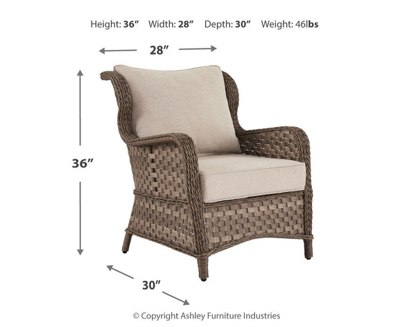 Clear Ridge - Light Brown - Lounge Chair W/Cushion (Set of 2)