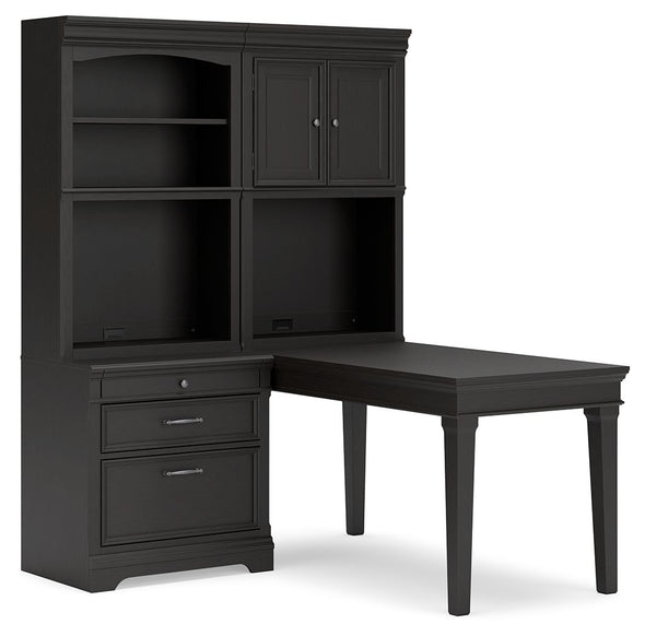 Beckincreek - Black - Home Office Bookcase Desk