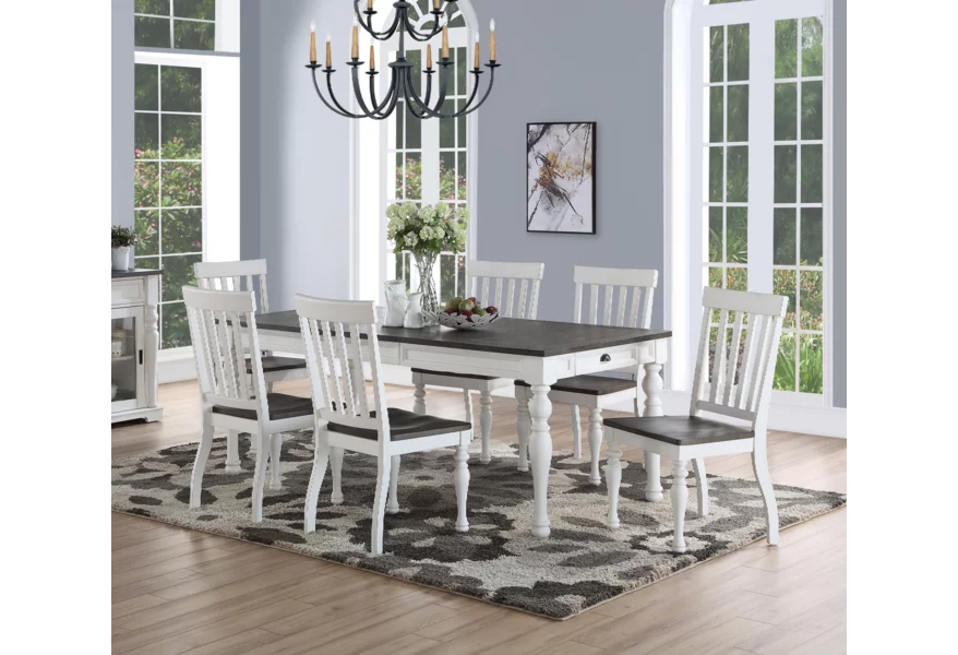 Keston white 5 pc online rectangle dining room
