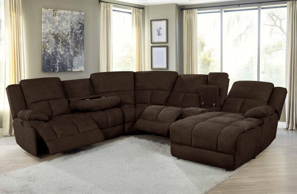 PX2212 Grenada Brown 6 pc  Power Reclining sectional