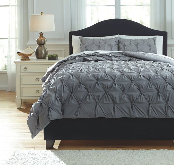 Rimy - Gray - Queen Comforter Set