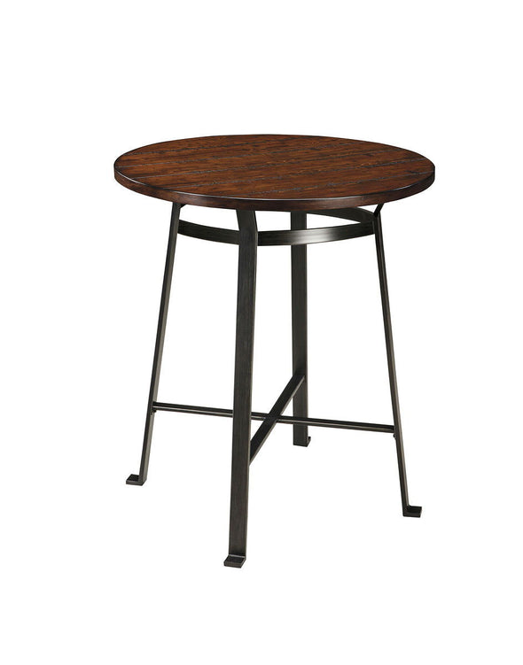 Challiman - Rustic Brown - Round DRM Counter Table